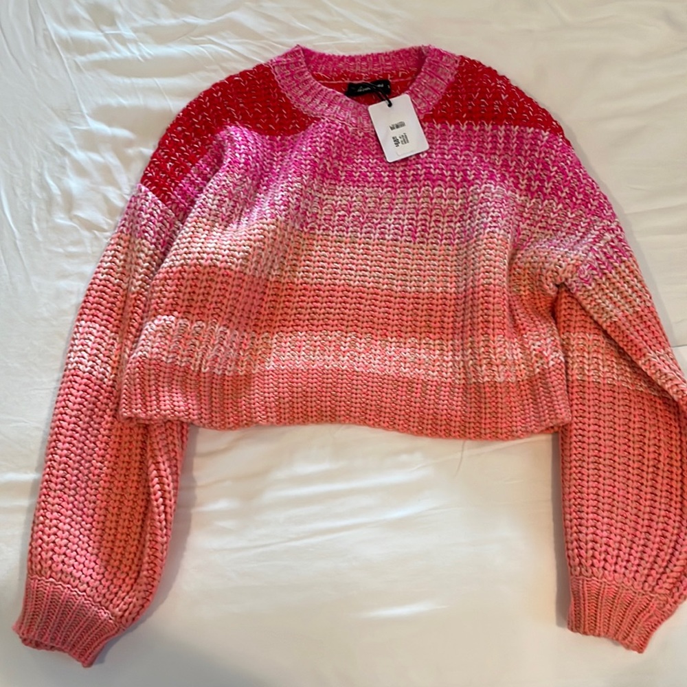 Cropped multi color sweater, new with tags